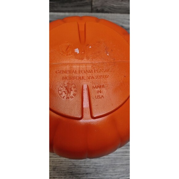 Halloween Pumpkin Blow Mold - Trick or Treat Bucket VTG General Foam Plastic USA - Picture 9 of 9